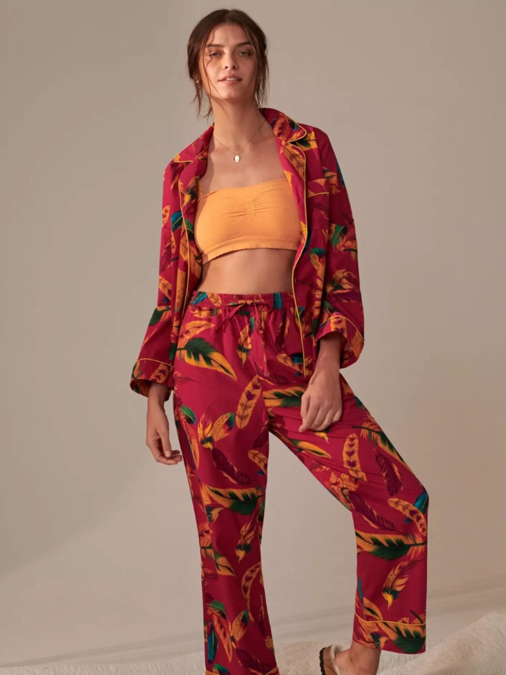 farm rio feathers pajama set